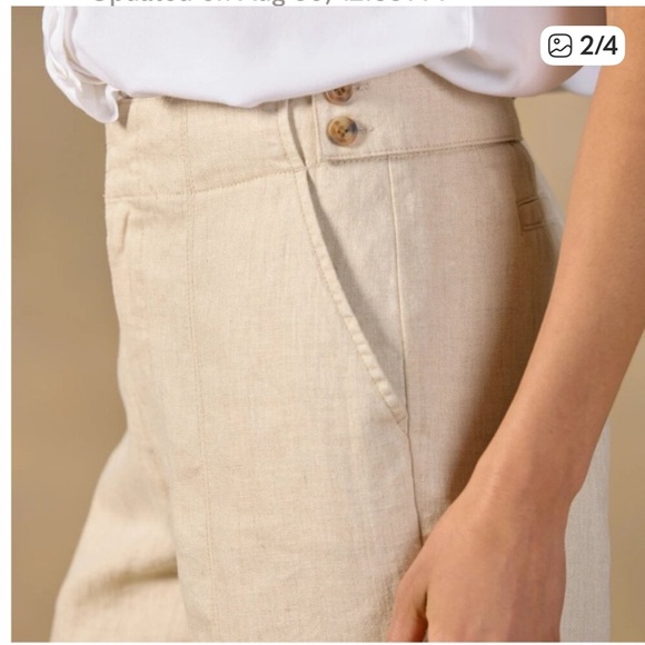 Sundance Renata Linen Trousers in Flax, NWT, 14P - Picture 3 of 7